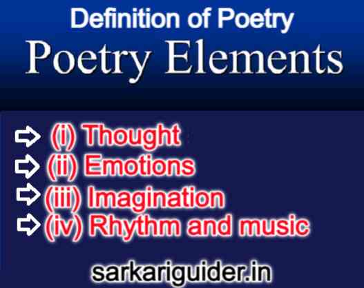 Definition of Poetry And Elements of Poetry