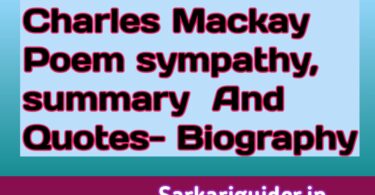 Charles Mackay: Poems Sympathy, summary & Quotes - Biography