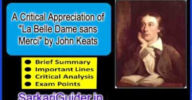 A Critical Appreciation of "La Belle Dame sans Merci" by John Keats