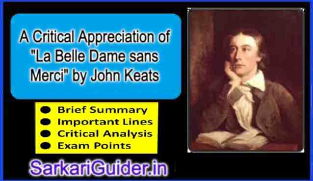 A Critical Appreciation of "La Belle Dame sans Merci" by John Keats