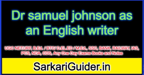 Dr samuel johnson as an English writer