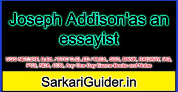 Joseph Addison'as an essayist