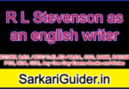 R L Stevenson as an english writer