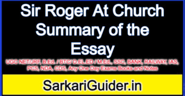 Sir Roger At Church Summary of the Essay