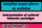 सांस्कृतिक व्यवहार प्रतिमान का अर्थोल्लेख