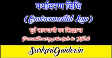 पूर्व सावधानी का सिद्धान्त Precautionary principle in Hindi