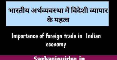 भारतीय अर्थव्यवस्था में विदेशी व्यापार के महत्व