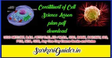 Constituent of Cell Science Lesson plan pdf download