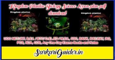 Kingdom Plantae Biology Science Lesson plan pdf download