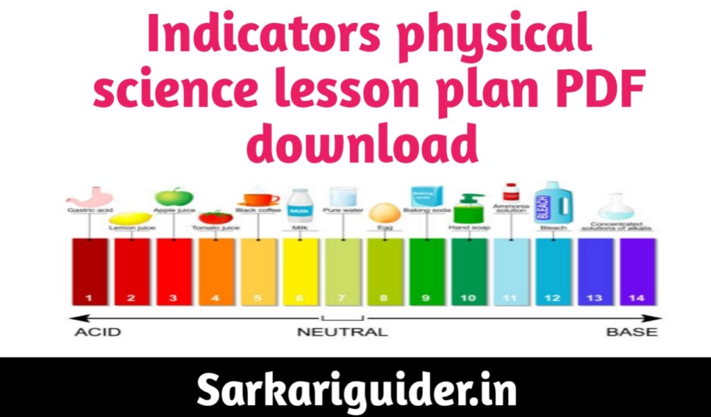 Indicators physical Science Lesson plan pdf download