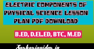 Electric Components of physical Science Lesson plan pdf