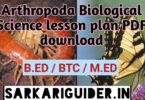 Arthropoda Biological Science Lesson plan pdf
