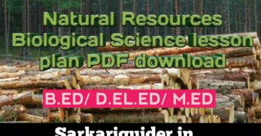 Natural Resources Biological Science Lesson plan pdf