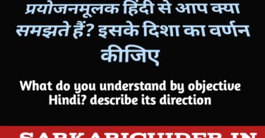 प्रयोजनमूलक हिन्दी से आप क्या समझते हैं? इसकी दिशा का वर्णन कीजिए।