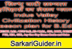 सिन्धु घाटी सभ्यता इतिहास का लेसन प्लान Indus Valley Civilization History lesson plan for B.Ed.