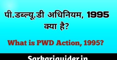 पी.डब्ल्यू. डी. अधिनियम, 1995 क्या हैं ? What is PWD Action, 1995?