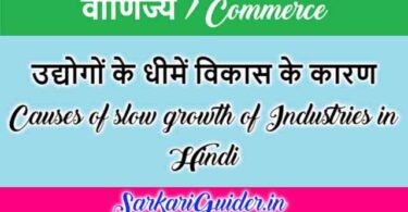 उद्योगों के धीमें विकास के कारण | Causes of slow growth of Industries in Hindi