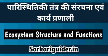 पारिस्थितिकी तन्त्र की संरचना एवं कार्य प्रणाली | Ecosystem Structure and Functions in Hindi