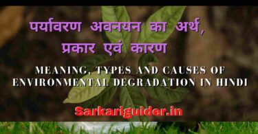 पर्यावरण अवनयन का अर्थ, प्रकार एवं कारण | Meaning, types and causes of environmental degradation in Hindi