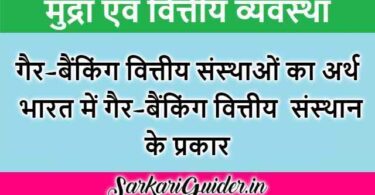 गैर-बैंकिंग वित्तीय संस्थाओं का अर्थ