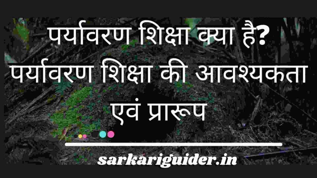 पर्यावरण शिक्षा क्या है? पर्यावरण शिक्षा की आवश्यकता एवं प्रारूप