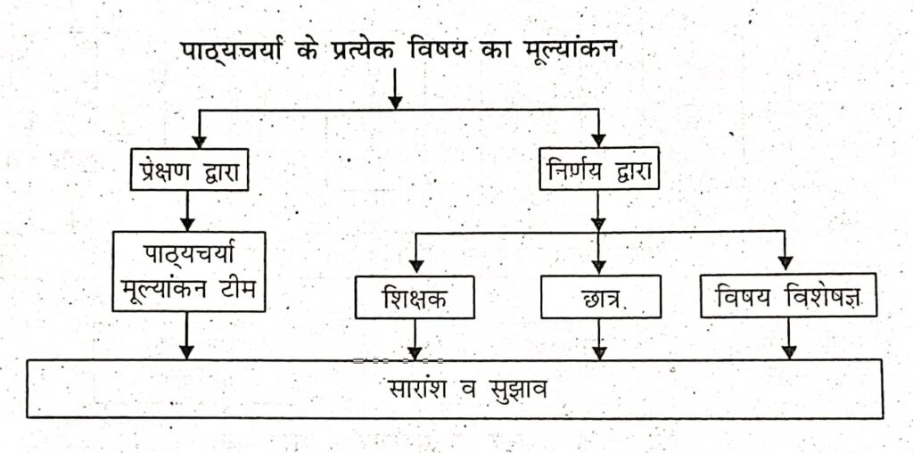 चित्र : सूक्ष्म स्तर पर पाठ्यचर्या मूल्यांकन प्रक्रिया