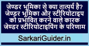 जेण्डर भूमिका और स्टीरियोटाइप को प्रभावित करने वाले कारक