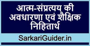 आत्म-संप्रत्यय की अवधारणा एवं शैक्षिक निहितार्थ