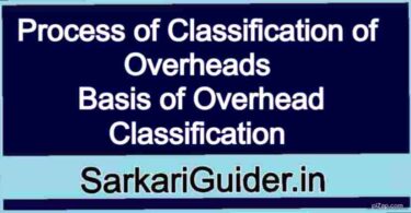 Process of Classification of Overheads